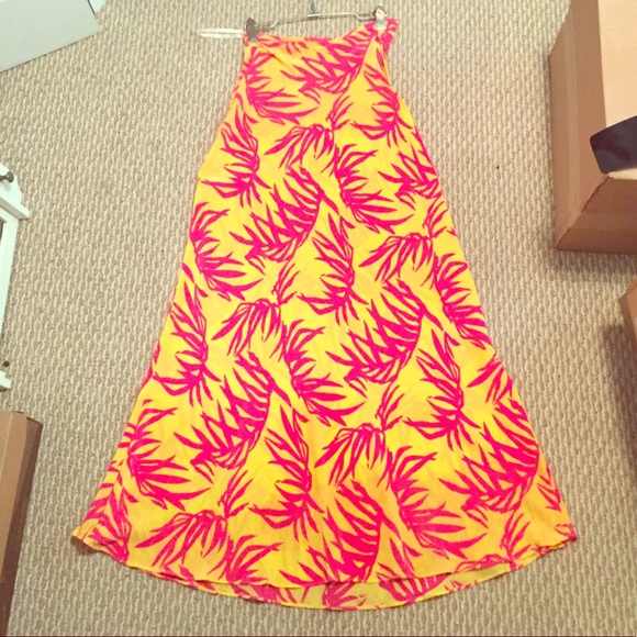 Lilly Pulitzer Dresses & Skirts - LILLY PULITZER RARE Sz S silk yellow & pink maxi skirt Preowned with side zipper